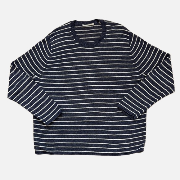 Vince 100% Linen Nautical Striped Long Sleeve Sweater Size Men’s XXL - Picture 10 of 11